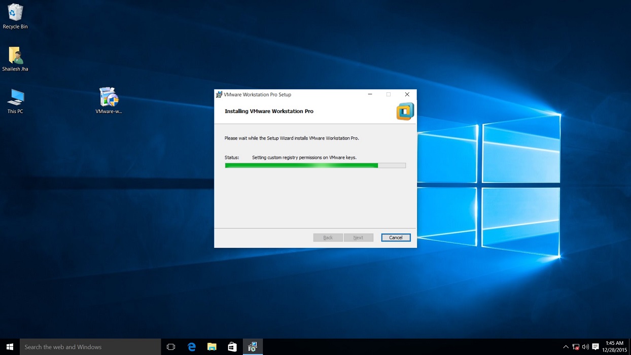 vmware workstation 12 pro installation installing dialog box 