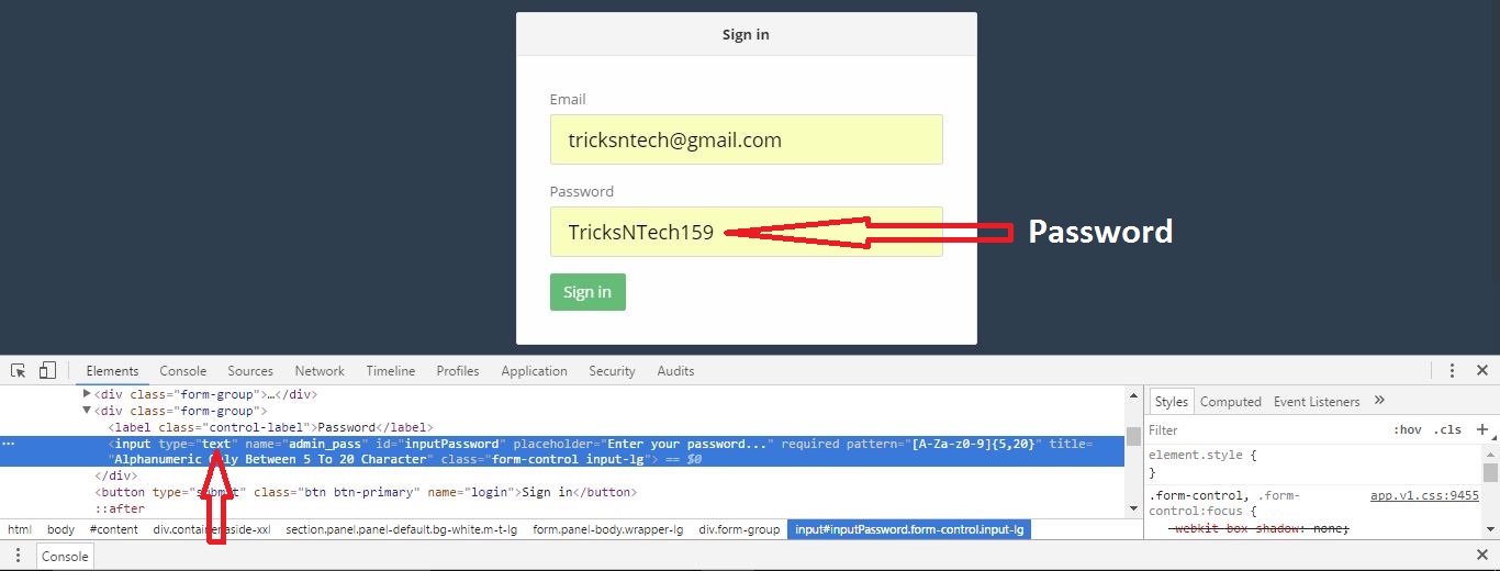 How To See Password Using Inspect Element Tricks N Tech