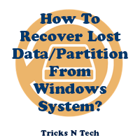 How to recover lost data - partition from Windows system