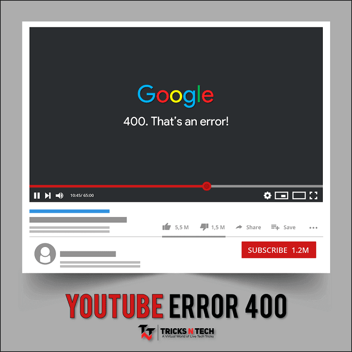 youtube error 400