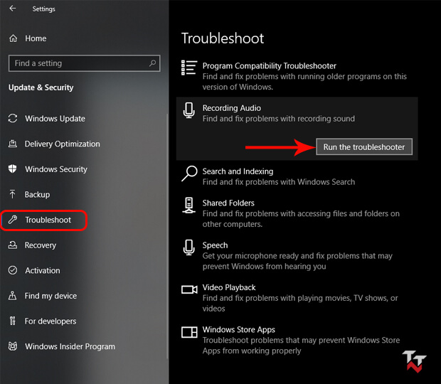 Troubleshoot Recording Audio