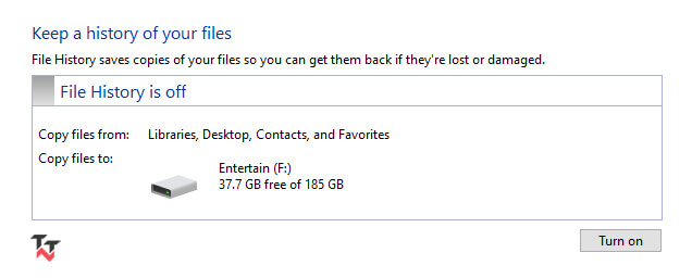 Disable File History