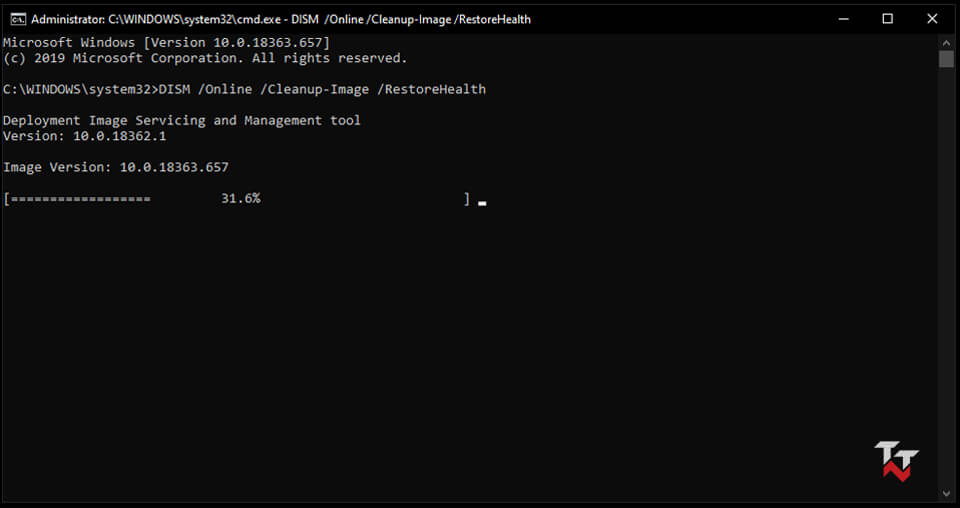 Running DISM